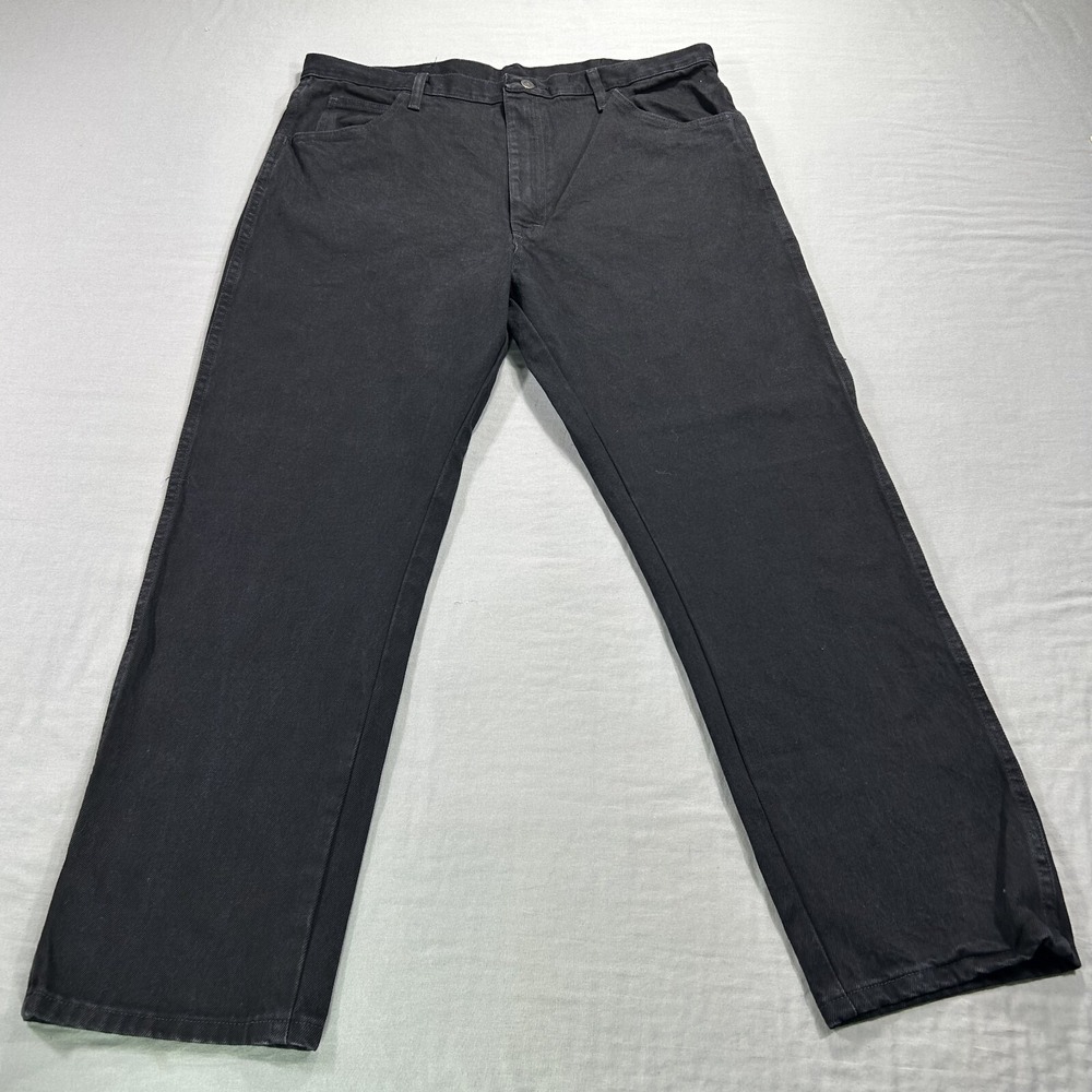 NEW Wrangler Rustler Jeans Mens 40x30 Black‎ Denim Wrangler Regular Straight